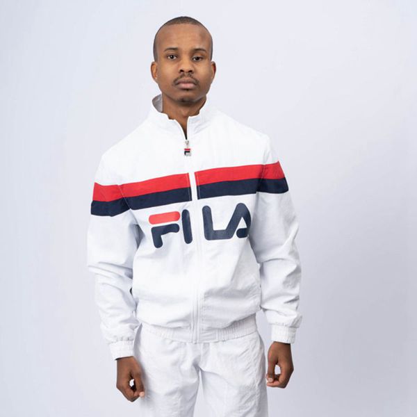 Fila Luigi Light Weight Track Men's Jackets - White/Red/Navy,NZ 496-34760